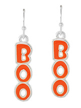 Halloween BOO Drop Earrings White Gold - £9.63 GBP