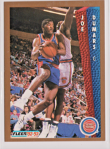 Joe Dumars Detroit Pistons 1992-93 Fleer Card # 63 Near Mint - £1.21 GBP