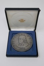 Franklin Mint 1972 Calendar Silver Art Medal Benjamin Franklin 3&quot; Coin RARE - £474.52 GBP