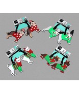 2 Christmas Cat*Dachshund*Husky*French Bulldog Dogs Rubber Luggage Tags ... - $342.52 MXN
