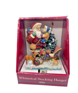 Santa &amp; Child Christmas Stocking Hanger NEW Whimsical East West Holiday ... - $49.39