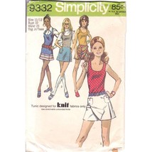 Vintage Sewing PATTERN Simplicity 9332, Young Junior Teen 1971 Scooter Skirt - $18.39