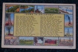 vtg &quot;DOWN IN OKLAHOMA&quot; colour POSTCARD UnPosted UnWritten LAYS FLAT CURT... - £4.73 GBP