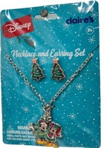 Disney Minnie &amp; Mickie Necklace &amp; Earring Set Christmas Claire’s New - £6.77 GBP