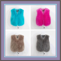 Six Color Dyed Long Hair Faux Fur Fashion Short Vests, FUN Wear w/ Everything!