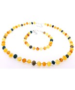 Raw Natural Baltic Amber Necklace and Bracelet / Women / Amber Jewelry Set  - £41.43 GBP