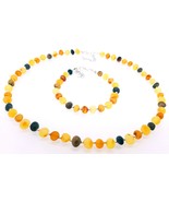 Raw Natural Baltic Amber Necklace and Bracelet / Women / Amber Jewelry Set  - $72.48 CAD