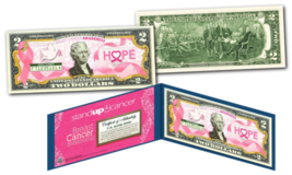Breast Cancer Awareness Official Legal Tender U.S. $2 Bill - Stand Up 2 Cancer - £11.20 GBP