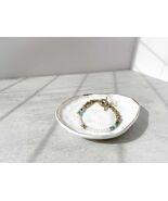 Rainbow Moonstone, Emerald, Pietersite Bracelet | Ethiopian Brass Heishi... - $78.00