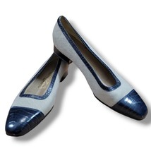 Salvatore Ferragamo Shoes Size 8 AA Flats Canvas W/ Leather Trim Alligat... - $58.90