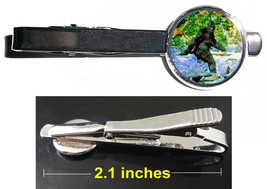 Bigfoot Yeti Sasquatch Squatch Tie Clip Clasp Bar Slide Silver Metal Shiny - £11.31 GBP