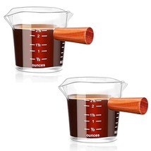 Espresso Shot Glasses 2.5Oz Double Spouts Measuring Cup Espresso Accessories Wit - £20.44 GBP