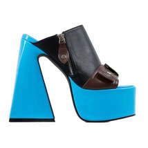 Thick Stitched Zipper High Heel Platform Summer Sandals - £103.32 GBP
