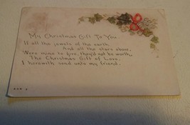 015 Vintage 1917 Postmarked Christmas Postcard Boston Mass - £3.98 GBP