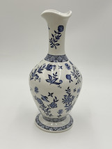 Coalport England  Porcelain Blue &amp; White Blue Onion Vase 10” Limited Edi... - $49.50