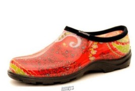 Principle Plastics Sloggers Women&#39;s Water Shoe Garden Red Print Size 6 - £30.36 GBP