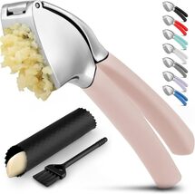 Zulay Kitchen Garlic Press Comfort Grip Rust Proof Mincer Crusher Petal ... - $12.95