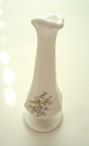 Fenton MIlk Glass Hand Painted Bud Vase - Blue Yellow Flower Yellow Butterfly - £11.79 GBP