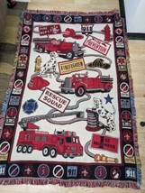 Goodwin Weavers Cotton Blanket Firefighter Dalmatians 68&quot; X 44&quot; - £61.91 GBP