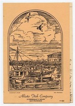 Alioto&#39;s Fish Company Menu Fisherman&#39;s Wharf San Francisco California 1930&#39;s - £37.54 GBP