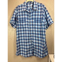 Izod Saltwater Shirt Mens Blue Short Sleeve Relaxed Classics Plaid Size ... - $372.25 MXN