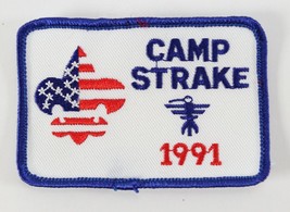 Vintage 1991 Sam Houston SHAC Camp Strake Blue Border Boy Scouts Camp Patch - £8.73 GBP