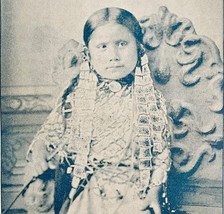 1891 Standing Holly Sitting Bull Daughter Plate Print Victorian Indian W... - $554.45 MXN
