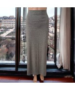 Moa Moa Maxi Skirt L Vtg 90s Gray Elegant Flowy Stretch Holiday Classy A... - £19.54 GBP