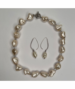 Dalia 925 silver and Pearls Necklace Earrings Set - $2,224.92 MXN