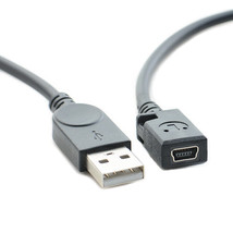 1 Ft USB 2.0 High Speed Type A Male to Mini B 5-pin Female Adapter Cable / Cord - £12.64 GBP
