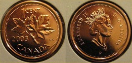 2003 P Canada One Cent Penny Proof Like Old Effigy - $7.46