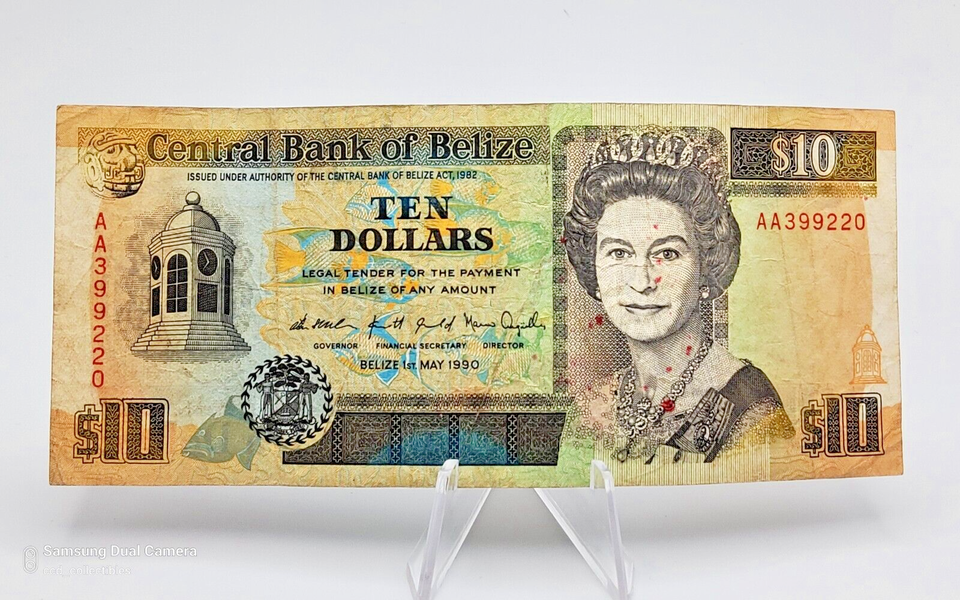 Primary image for Belize Banknote 10 Dollars 1990 ~ P-54a CIRCULATED