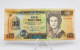 Belize Banknote 10 Dollars 1990 ~ P-54a CIRCULATED - £19.35 GBP