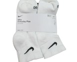 Nike Everyday Plus Ankle Socks White (6 Pack) Womens 6-10 / Youth 5Y-7Y NEW - $26.99