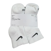 Nike Everyday Plus Ankle Socks White (6 Pack) Womens 6-10 / Youth 5Y-7Y NEW - £21.62 GBP