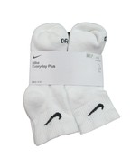 Nike Everyday Plus Ankle Socks White (6 Pack) Womens 6-10 / Youth 5Y-7Y NEW - £21.51 GBP