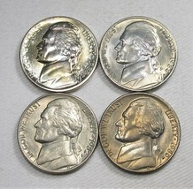 1980-1988 Jefferson Nickels Steps &amp; Toning CH-GEM UNC (4 Coins) AF399 - £13.60 GBP