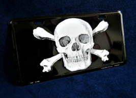 Skull &amp; Bones -*US MADE*- Embossed Metal License Plate Car Auto Tag Sign - £9.95 GBP