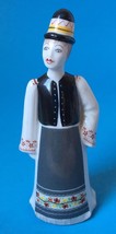 Hollohaza Hungarian Porcelain Peasant Man Figurine 4 3/4” Tall 1834 - £32.03 GBP