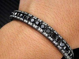 Exklusiv 10Ct Rund Geschliffen Künstlicher Diamant Tennis Armband Vergoldet - £10,500.82 GBP