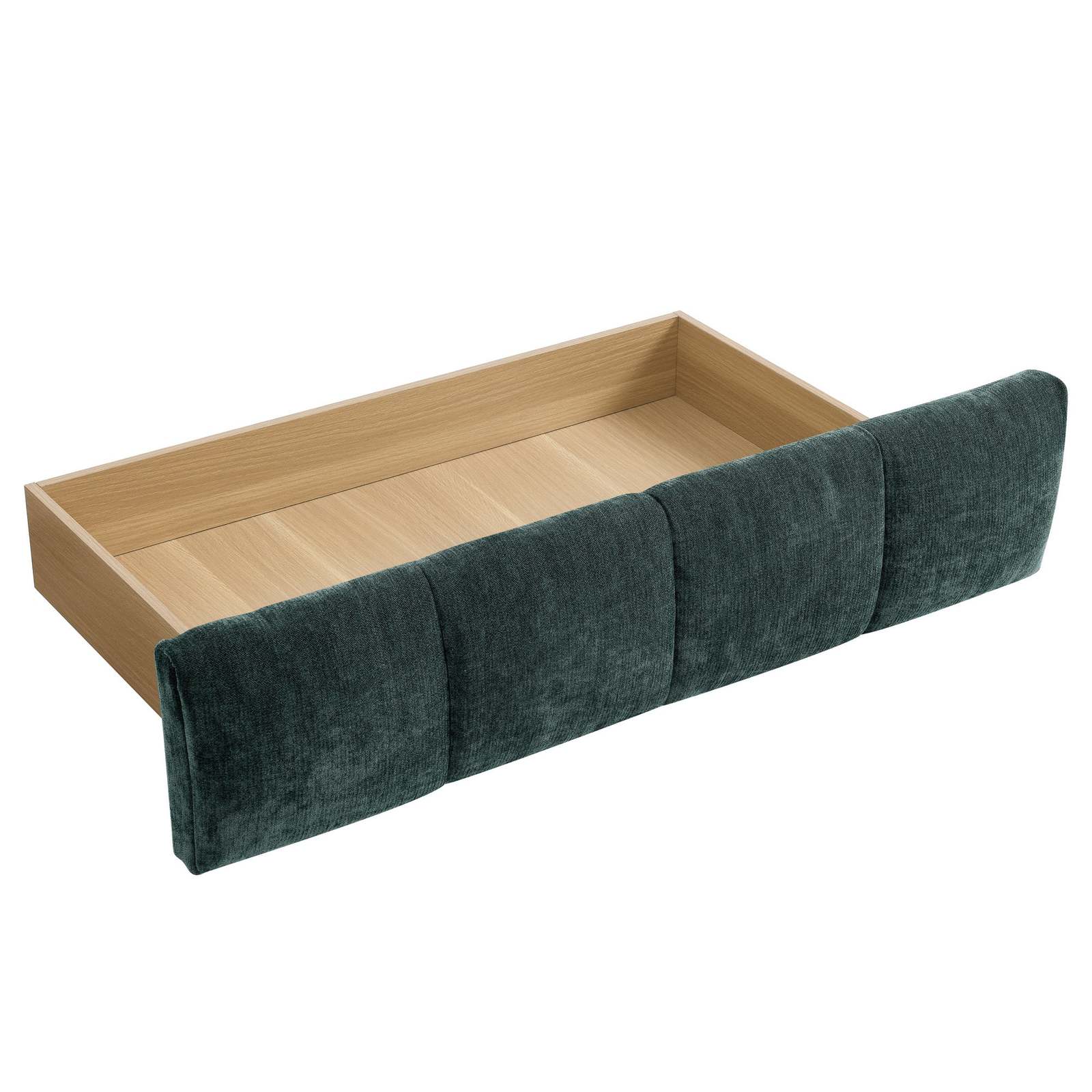 Modern Green Queen Upholstered Bed w/ Storage Drawer, Chenille Fabric Item image 14