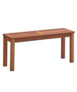 Backless and Breathable Slatted Seat Dining Bench, Natural - €88,17 EUR