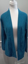 Coldwater Creek Merino Wool Women Open Front Light Sweater Size M 10-12 Blue - £12.74 GBP