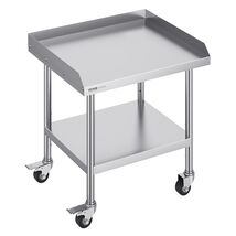 VEVOR Stainless Steel Work Table , 24x28x30 in, 3-Sided Backsplash with ... - $113.90
