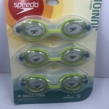 Speedo Junior Swim Goggles - Lime/Clear, Age 6-14 Anti-fog UV Protection (3pk) - £9.35 GBP
