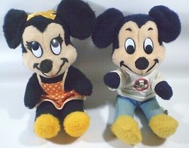 Disney MICKEY &amp; MINNIE Mouse Plush Walt Disneyland Stuffed Dolls - Lot of 2 - £78.36 GBP