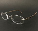 Silhouette Eyeglasses Frames 5223 40 6055 Brown Gray Rectangular 49-19-145 - £110.51 GBP