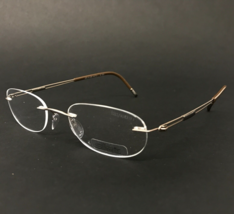 Silhouette Eyeglasses Frames 5223 40 6055 Brown Gray Rectangular 49-19-145 - £109.99 GBP