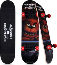 Five Nights At Freddy’S Skateboard With Printed Graphic Grip Tape, Smooth Wheels - £28.26 GBP