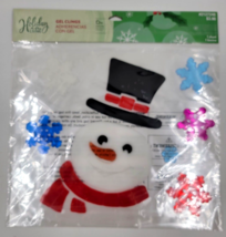 Holiday Living Snowman Snow Flakes Gel Window Clings Winter Holiday Chri... - £7.19 GBP